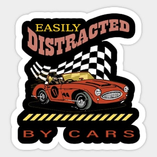 Easily distracted by cars Sticker